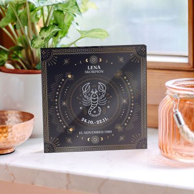Personalisierbarer Acrylblock mit Sternzeichen Personalisierbarer Acrylblock mit Sternzeichen