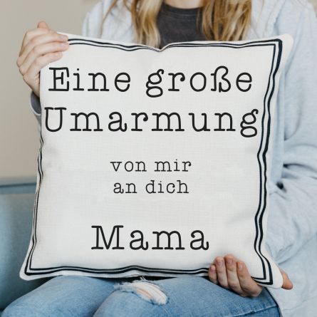 Kissenbezug mit Rahmen und Text