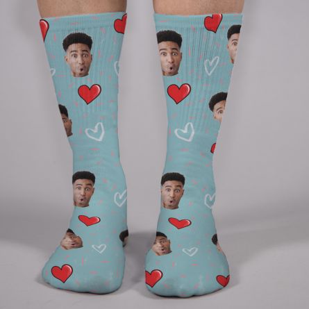 Socken Multi-Gesicht mit Liebes-Hintergründen