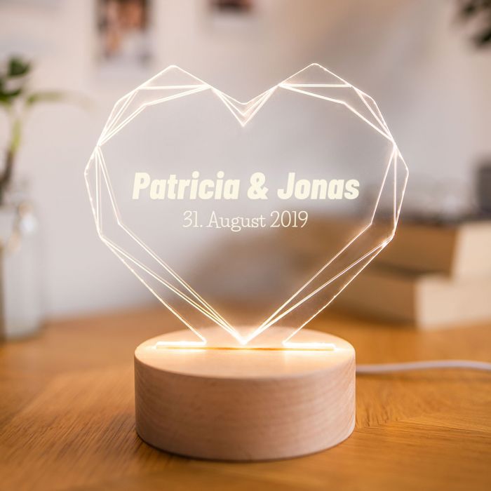 Personalisierte Geschenk Lampe Für Valentinstag Geburtstag Hochzeitstag Namen 