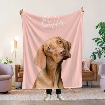 Personalisierbare Decke mit Haustier und Hintergrund