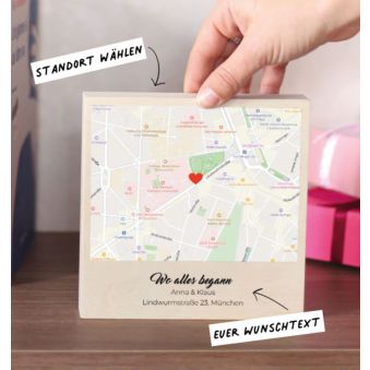 Personalisierbarer Holzblock Wo Alles Begann