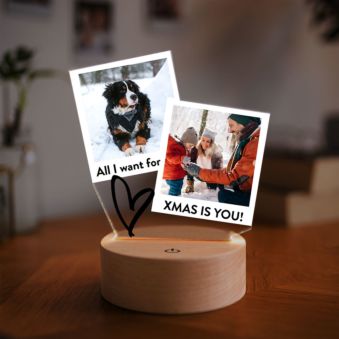 Personalisierbare LED-Lampe im Polaroid-Design