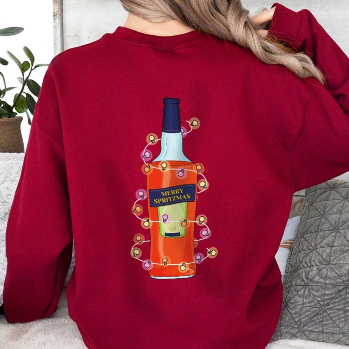 Personalisierbarer Weihnachtspullover mit Aperolflasche