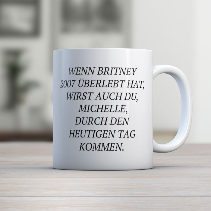 Personalisierbare Britney Tasse mit Namen