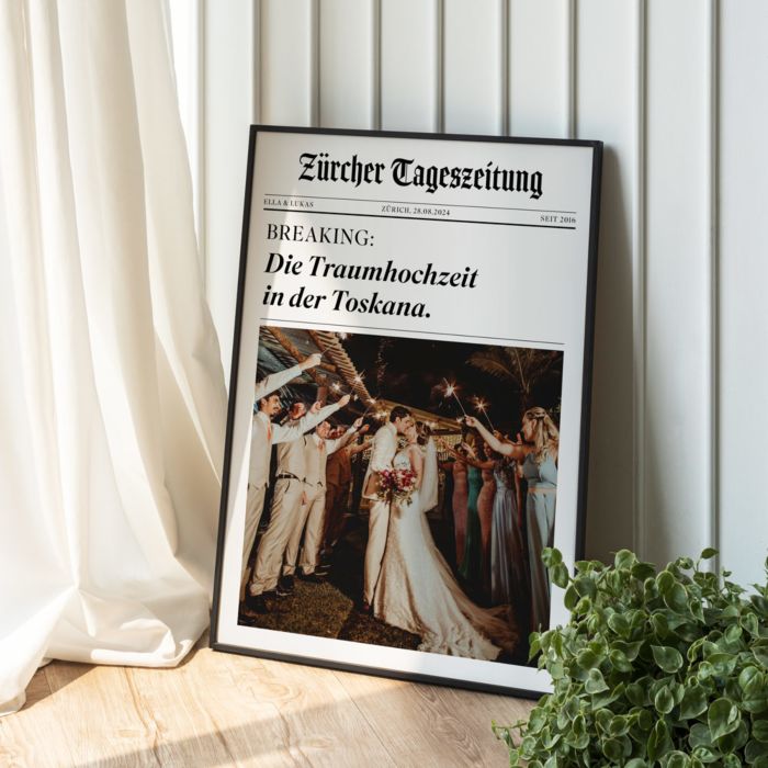 Personalisierbares Poster als Zeitung