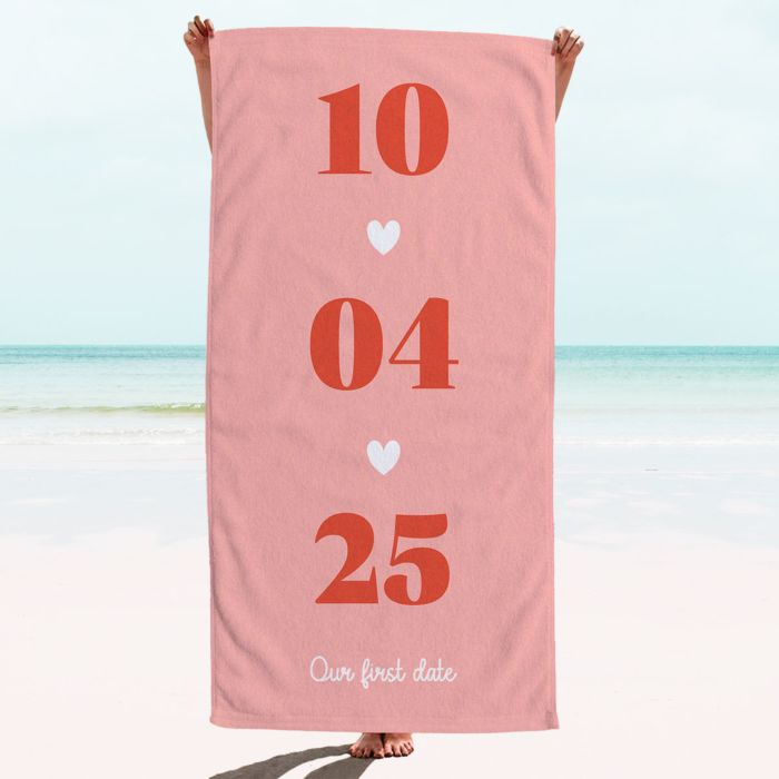 Personalisierbares Handtuch mit Datum