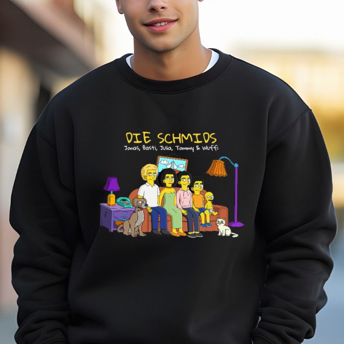 Personalisierbare Pullover-Illustration Cartoon Familie