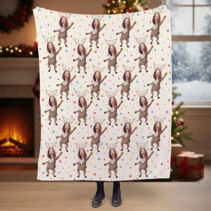 Fotodecke mit Gesicht für Weihnachten