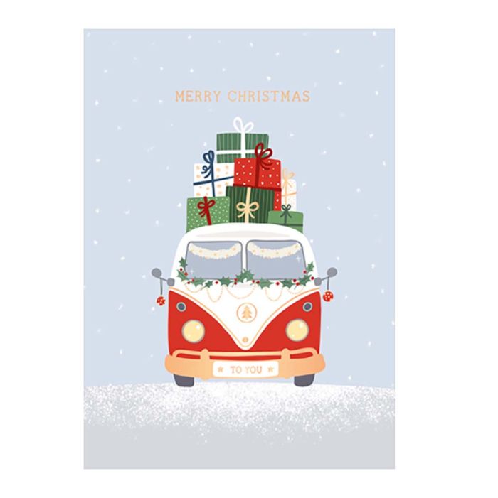 Bus Weihnachtskarte