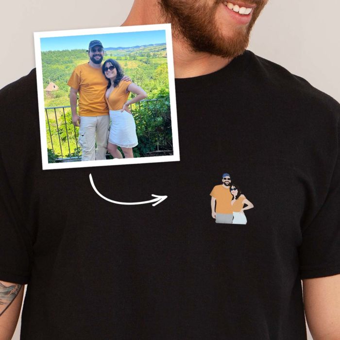 Personalisierbares T-Shirt mit kleiner Illustration