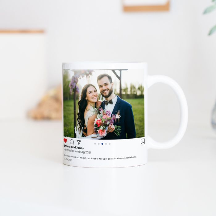 Personalisierbare Tasse im Instagram-Style