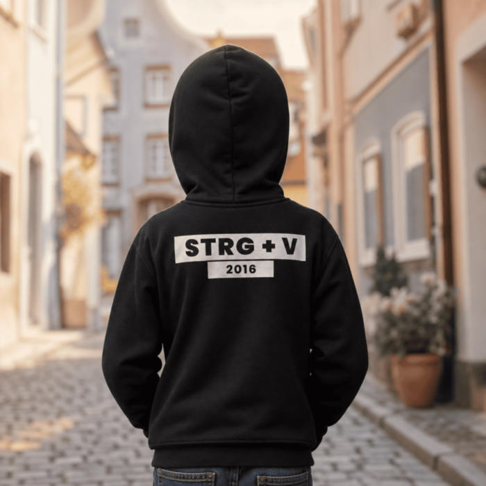 Kinder-Kapuzenpullover personalisiert mit Wunschjahr – Keyboard Design