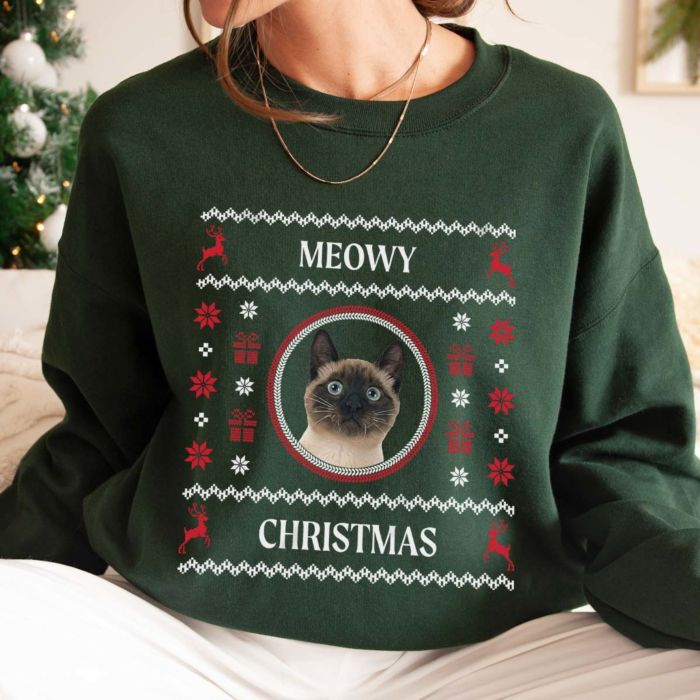 Personalisierbarer Weihnachtspullover mit Foto und Text 