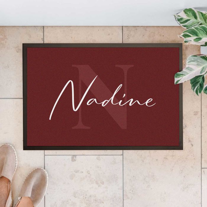 Personalisierbare Fußmatte mit Monogramm
