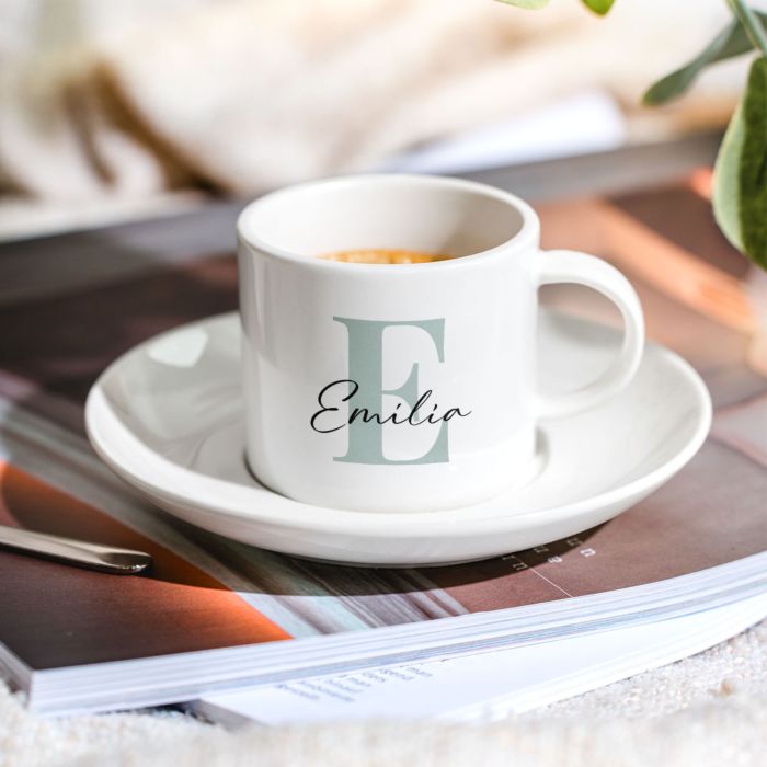 Personalisierbare Espresso Tasse mit Monogramm Geschenkidee personalisierbare Espresso Tasse mit Monogramm