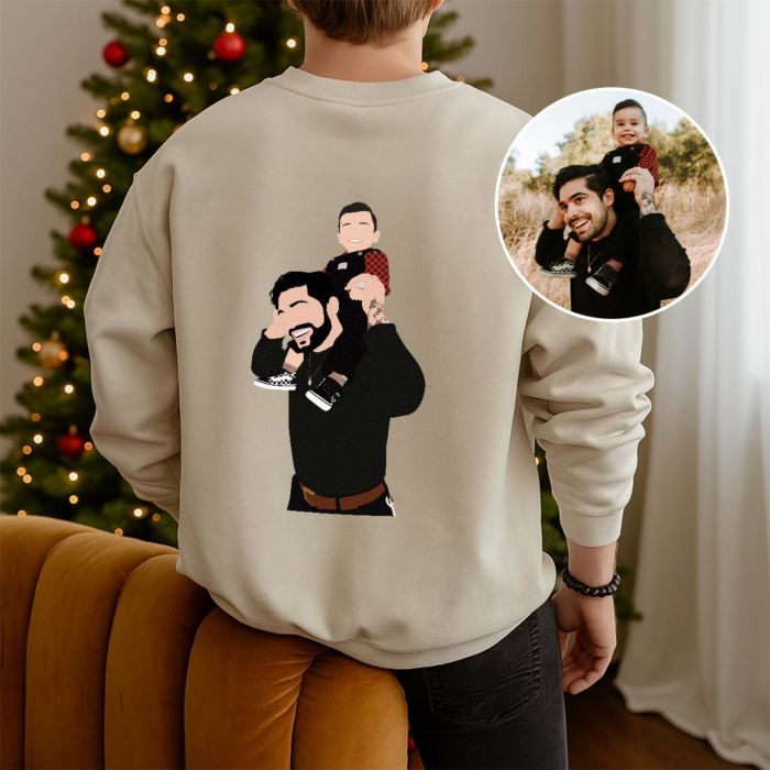 Personalisierbarer Pullover mit Illustration 2 Personen