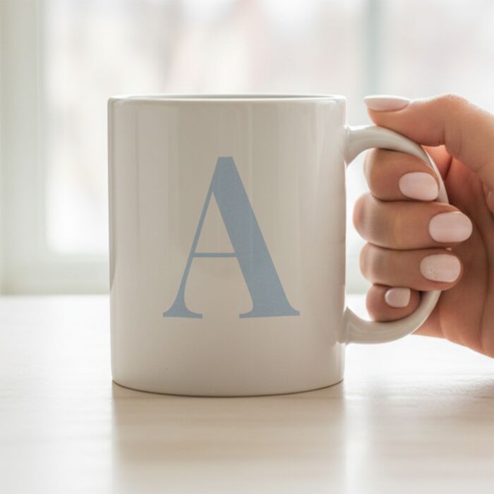 Personalisierte Wichtelgeschenk Tasse mit Monogramm-Design