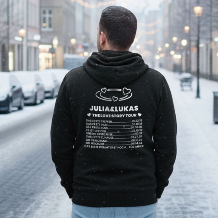 Personalisierter Kapuzenpullover mit Namen - Geschenk für Paare