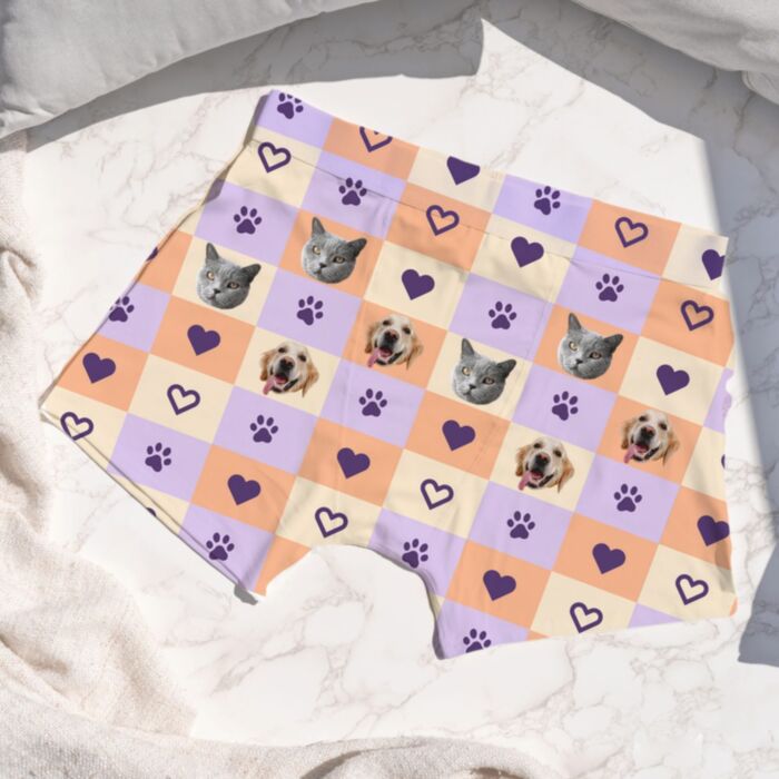 Boxershorts mit Haustierfoto bedrucken – Patchwork Design