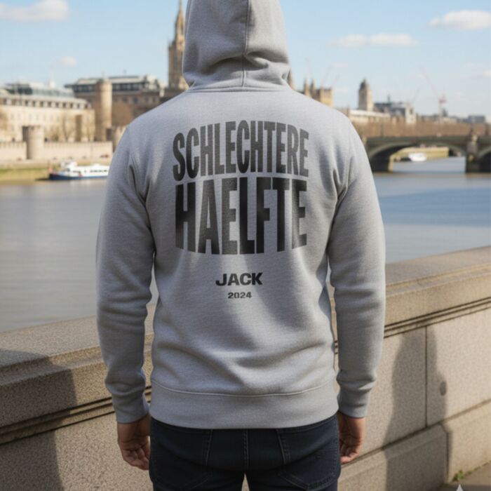 Personalisierter Kapuzenpullover mit Name - Schlechtere Hälfte