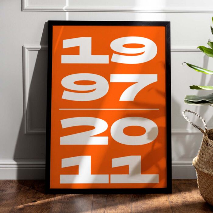 Jahrestag Poster personalisiert mit zwei Wunschjahren