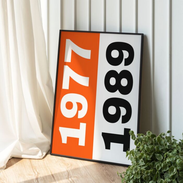 Jahrestag Geschenk Poster mit zwei personalisierten Jahreszahlen