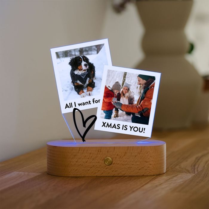Personalisierbare LED-Lampe im Polaroid-Design