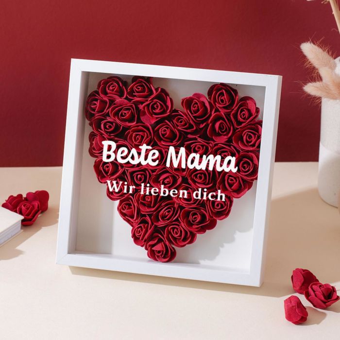 Personalisierbare Rosenbox mit Text