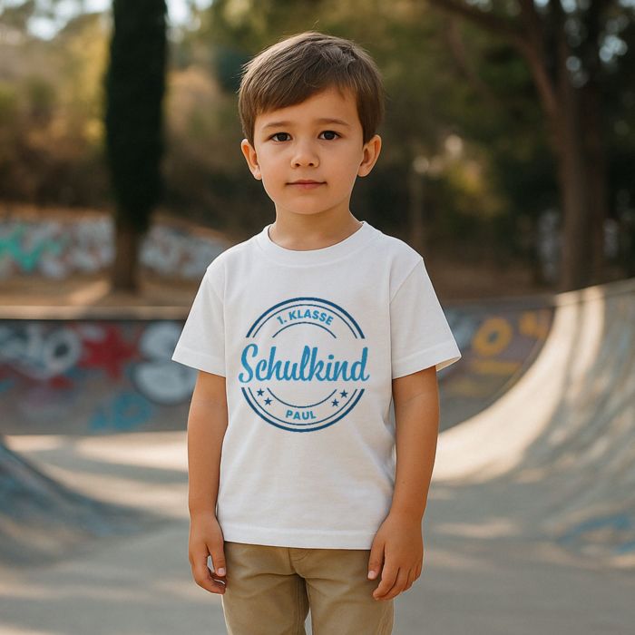 Personalisierbares Kinder T-Shirt mit Kreis und Text