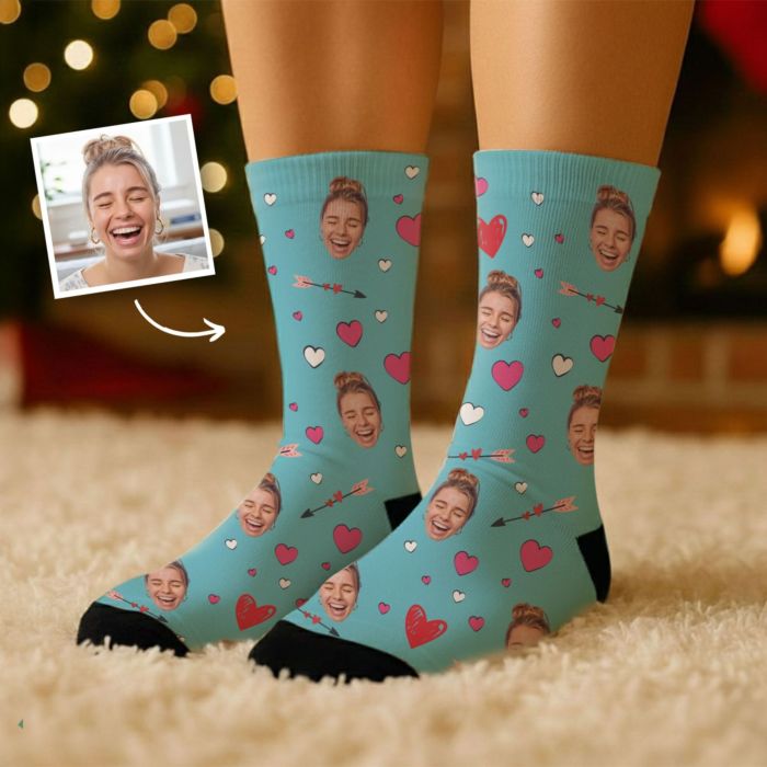 Personalisierbare Socken mit Gesicht und Liebes-Designs
