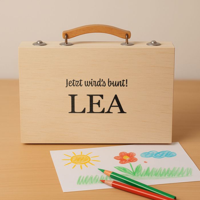 Personalisierbarer Malkoffer mit Text
