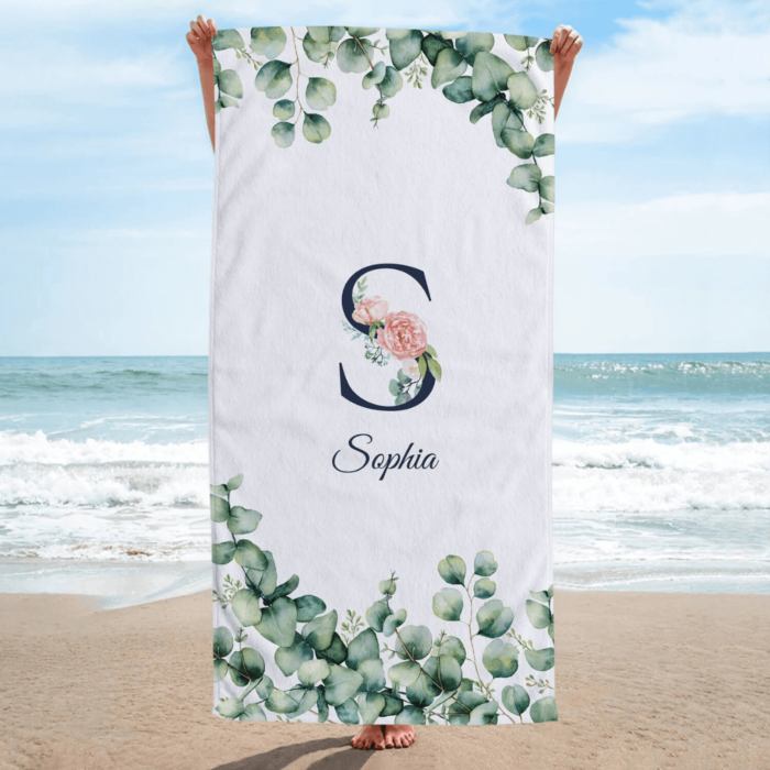 Handtuch mit Monogramm und Text