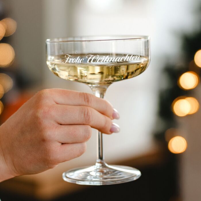 Personalisierte Champagnerschale Weihnachten mit Gravur