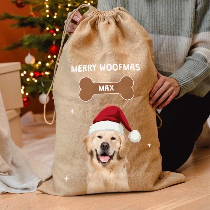 Personalisierbarer Weihnachtssack mit deinem Haustier