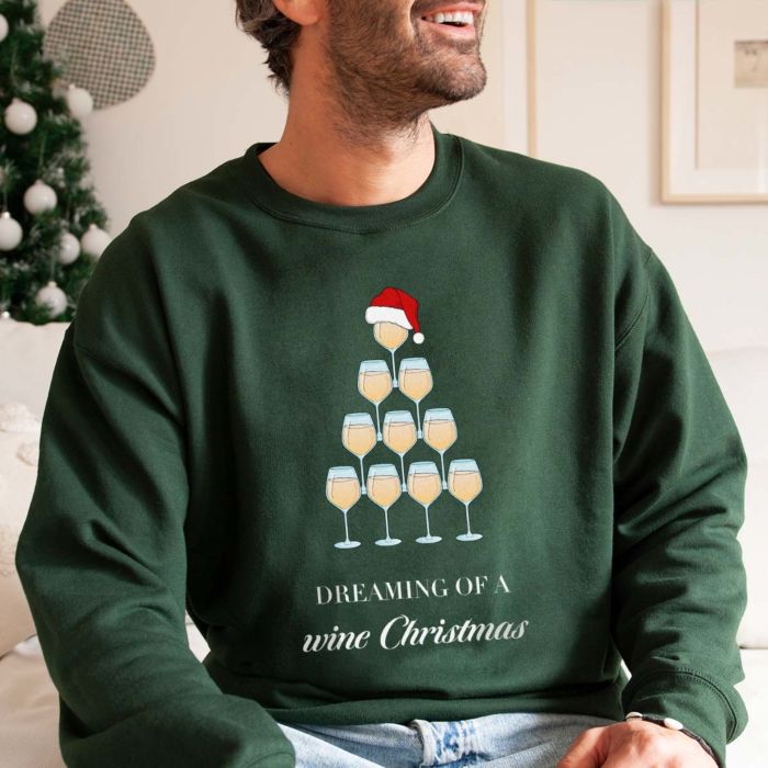 Personalisierbarer Wein Weihnachtspullover