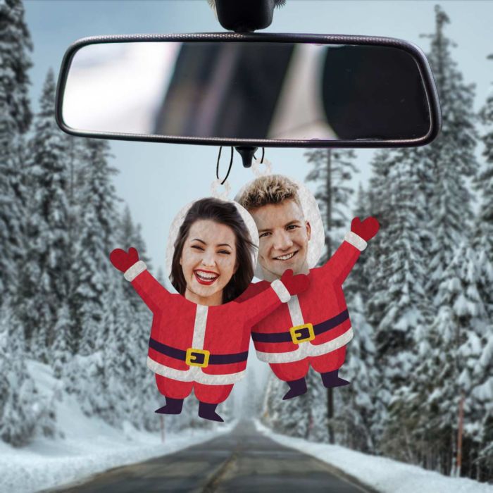 Personalisierbarer Weihnachtsmann Duftbaum 2er Set mit Gesicht Personalisierbarer Weihnachtsmann Duftbaum 2er Set mit Gesicht