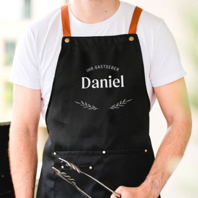 Personalisierbare Schürze mit Kranz und Text