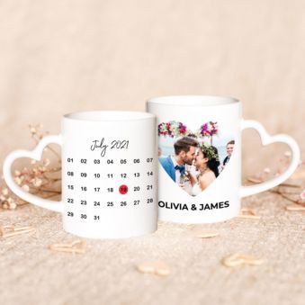 Personalisierbare Tasse mit Foto und Datum