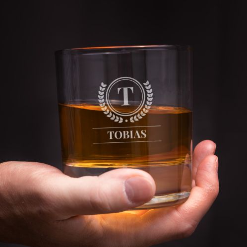 Personalisierbares Whisky Glas mit Monogramm