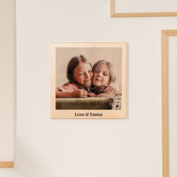 Personalisierbares Holzbild im Polaroid-Look