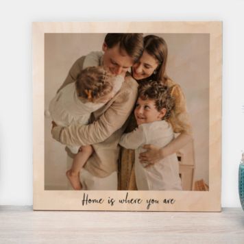 Personalisierbares Holzbild im Polaroid-Look