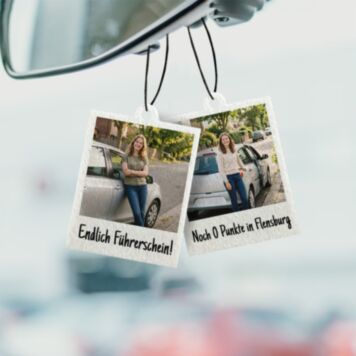 Personalisierbarer Duftbaum 2er Set im Polaroid-Look - Design