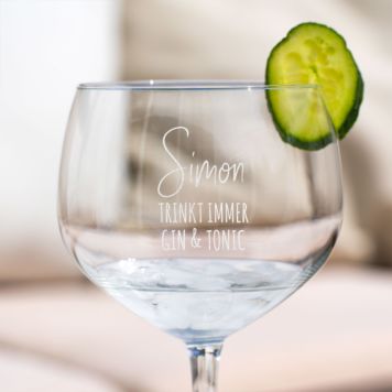 Personalisierbares Gin Glas mit Text