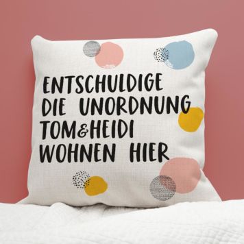 Personalisierbarer Kissenbezug mit Text