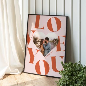 Personalisierbares Poster Herz mit Foto und Text