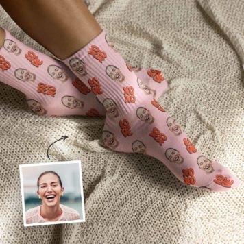 Personalisierbare Socken mit Gesicht und verschiedenen Designs