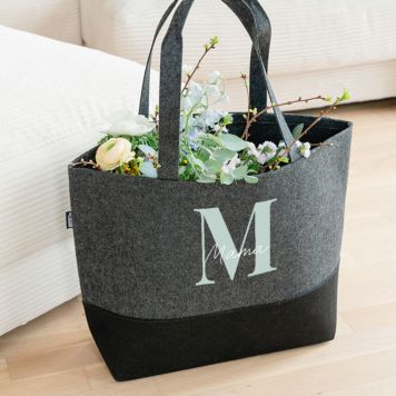 Personalisierbare Filztasche mit Monogramm