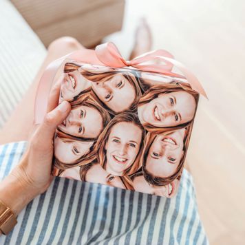 Personalisierbares Geschenkpapier mit Gesicht