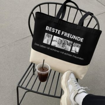 Personalisierbare Tasche mit Text und Fotos